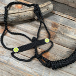 Black and Neon Yellow Mule Tape Halter - #MT117 - RODEO DRIVE