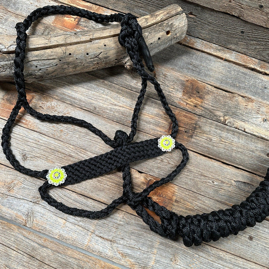 Black and Neon Yellow Mule Tape Halter - #MT117 - RODEO DRIVE