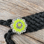 Black and Neon Yellow Mule Tape Halter - #MT117 - RODEO DRIVE
