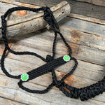 Black and Neon Green Mule Tape Halter - #MT119 - RODEO DRIVE