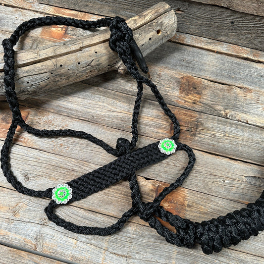 Black and Neon Green Mule Tape Halter - #MT119 - RODEO DRIVE