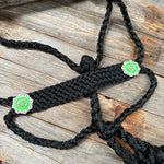 Black and Neon Green Mule Tape Halter - #MT119 - RODEO DRIVE