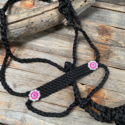 Black and Neon Pink Mule Tape Halter - #MT120 - RODEO DRIVE