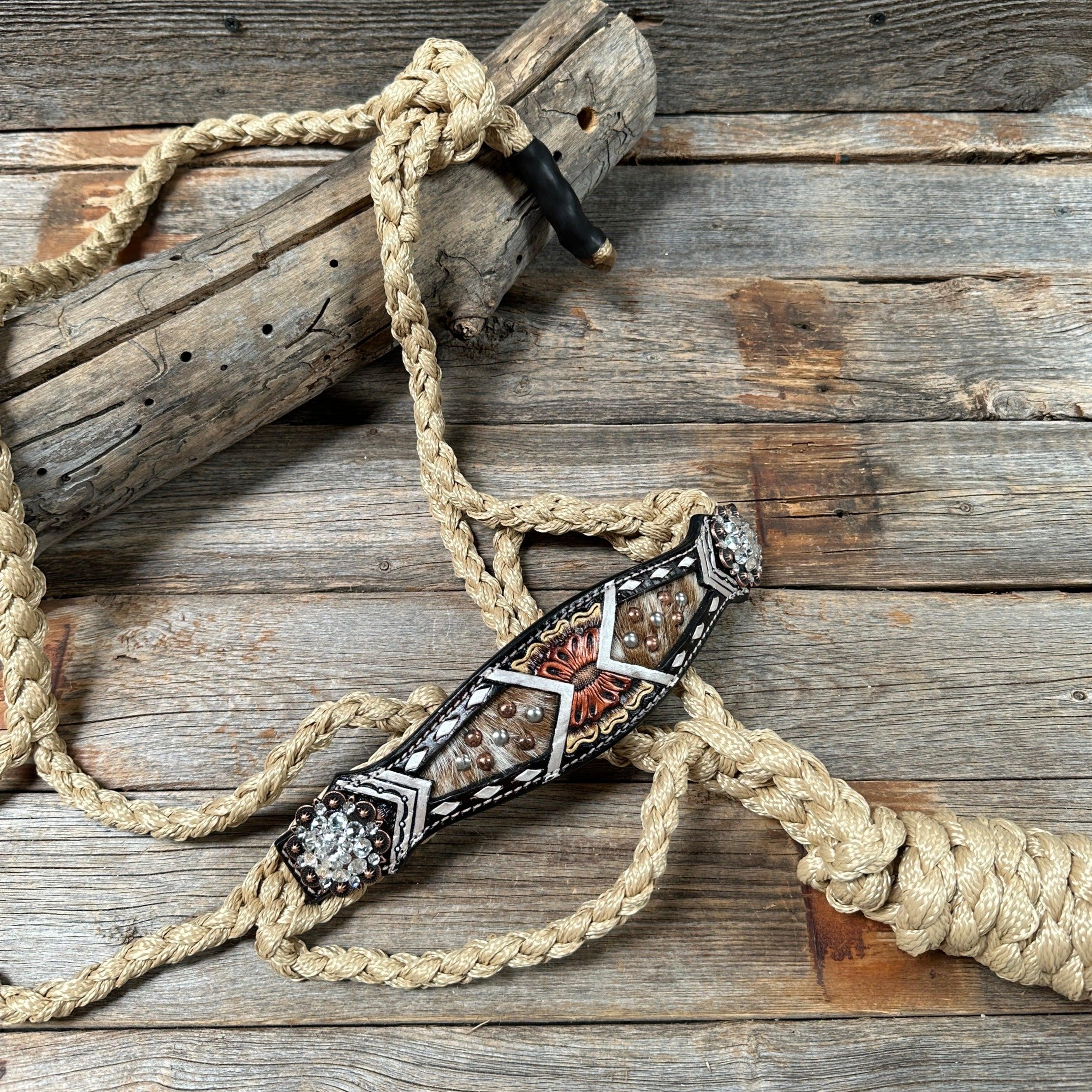 Tan Mule Tape Halter - Cow Hide and Clear #MT211 - RODEO DRIVE