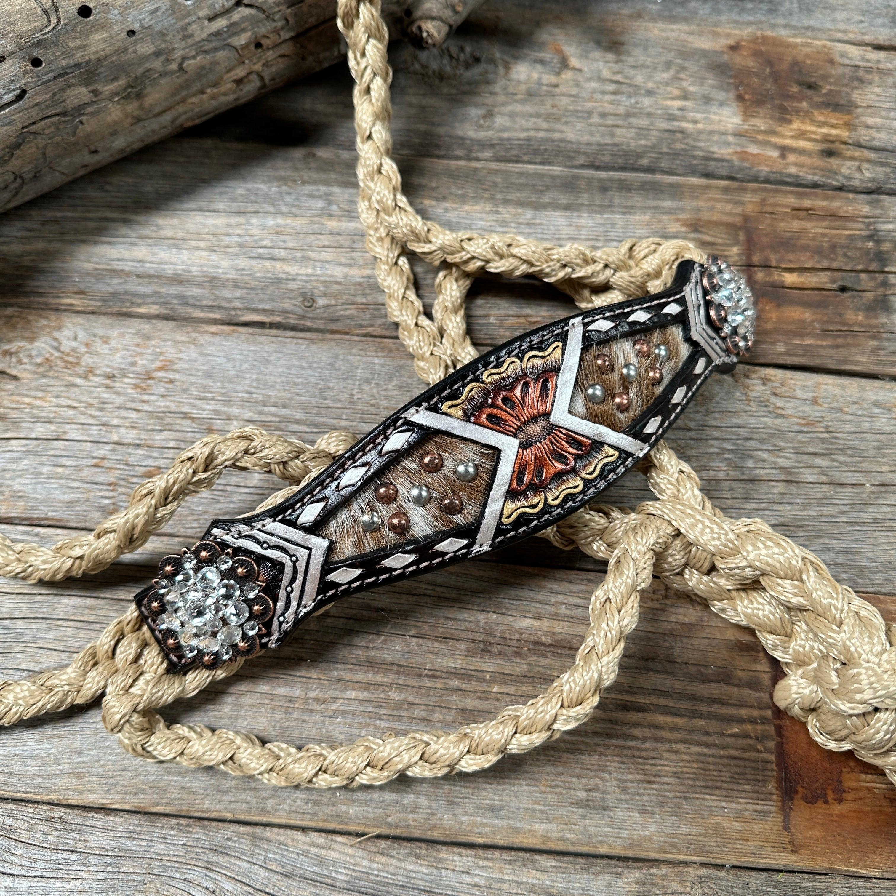 Tan Mule Tape Halter - Cow Hide and Clear #MT211 - RODEO DRIVE