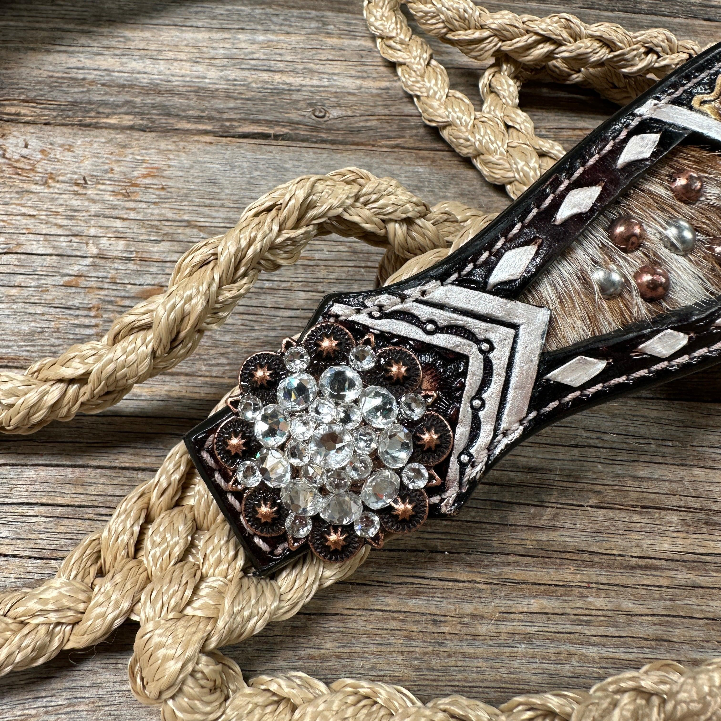 Tan Mule Tape Halter - Cow Hide and Clear #MT211 - RODEO DRIVE