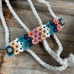 White Mule Tape Halter - Multi Floral and Turquoise #MT231