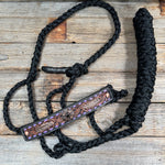 Black Mule Tape Halter - Feather and Western #MT257