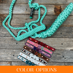 Rose - Turquoise Mule Tape Halter