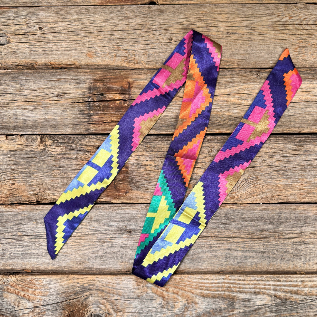 Multi Colored Aztec Western_Wild_Rag_Scarf_for_Cowgirls_Rodeo_Drive_Conchos