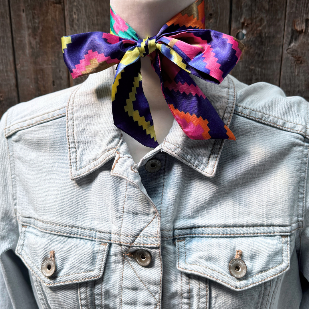 Multi Colored Aztec Wild_Rag_Scarf_for_Cowgirls_Rodeo_Drive_Conchos