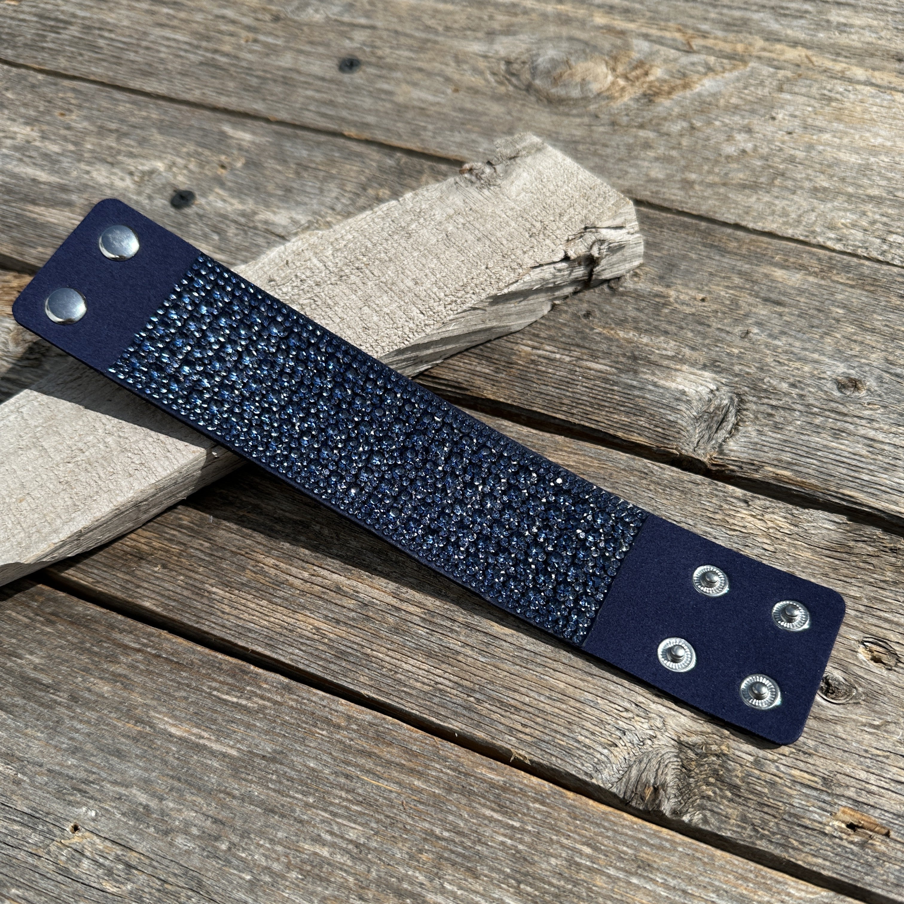 Navy Glitter western rustic NFR style bracelet - Rodeo Drive Conchos 