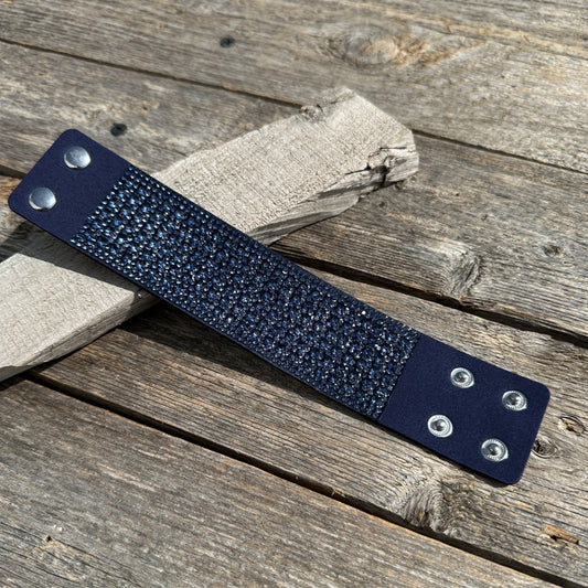 Navy Glitter western rustic NFR style bracelet - Rodeo Drive Conchos 