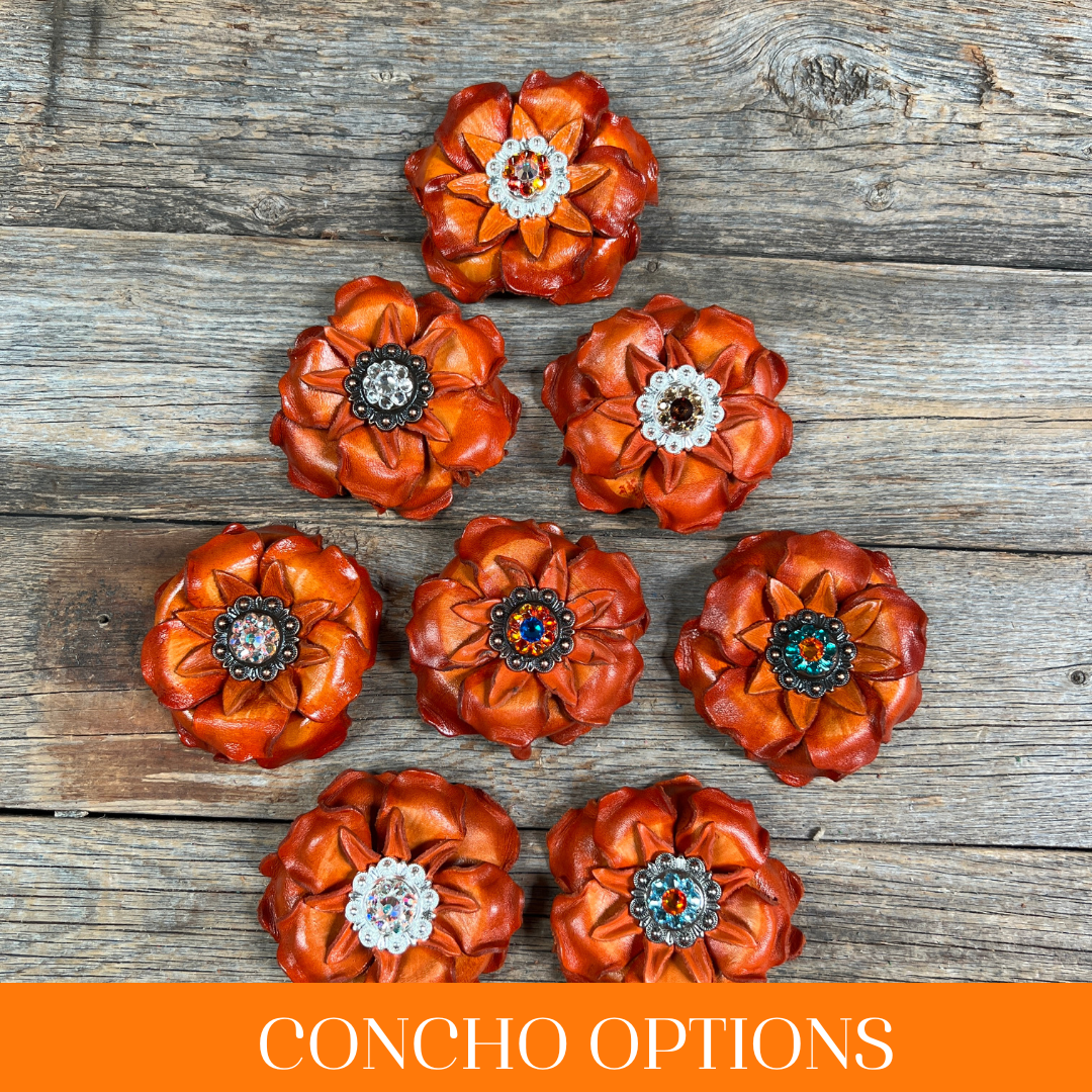 Orange Gardenia Leather Flowers - 1