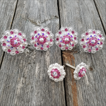 Bright Silver Pink & AB Saddle Conchos