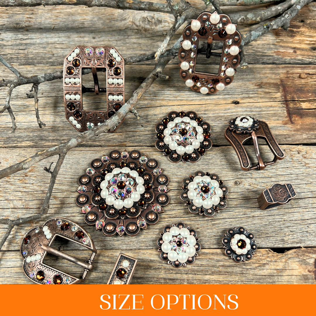 Copper Topaz - AB - Pearl - Crystal Conchos Sizes from 1