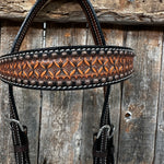 Two Tone Honeycomb Browband Headstall / Bridle #24329