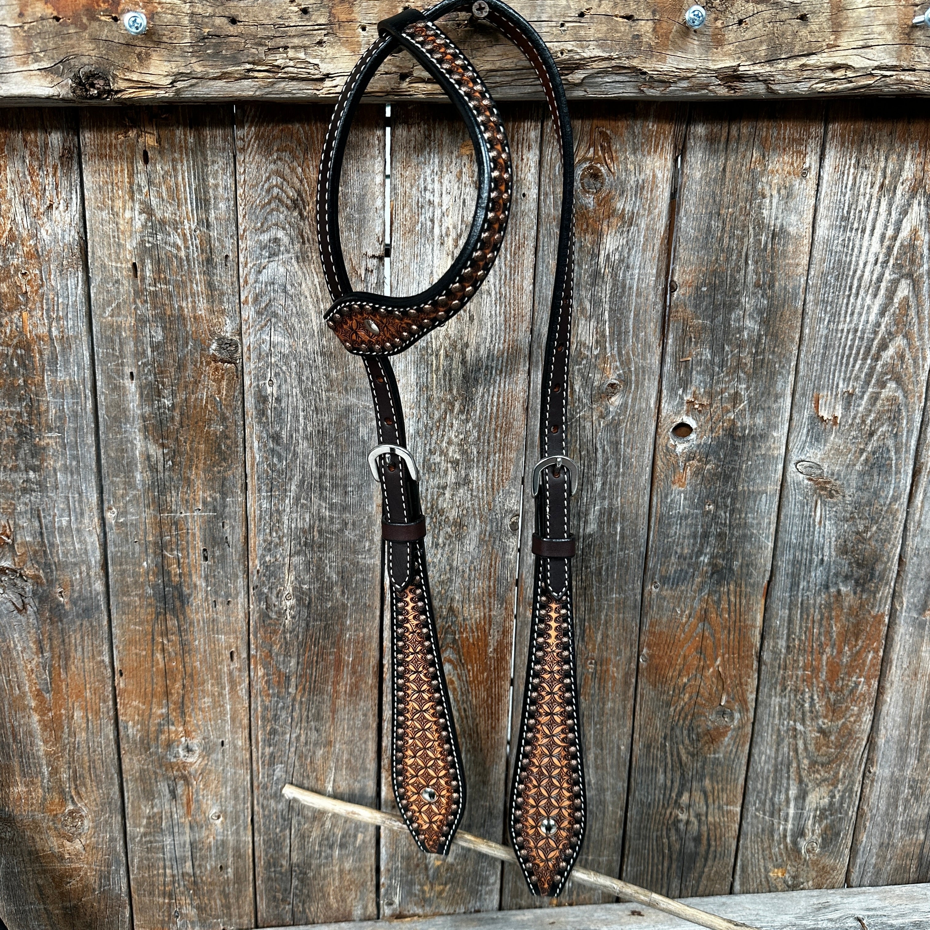 Two Tone Honeycomb One Ear Headstall / Bridle #24330