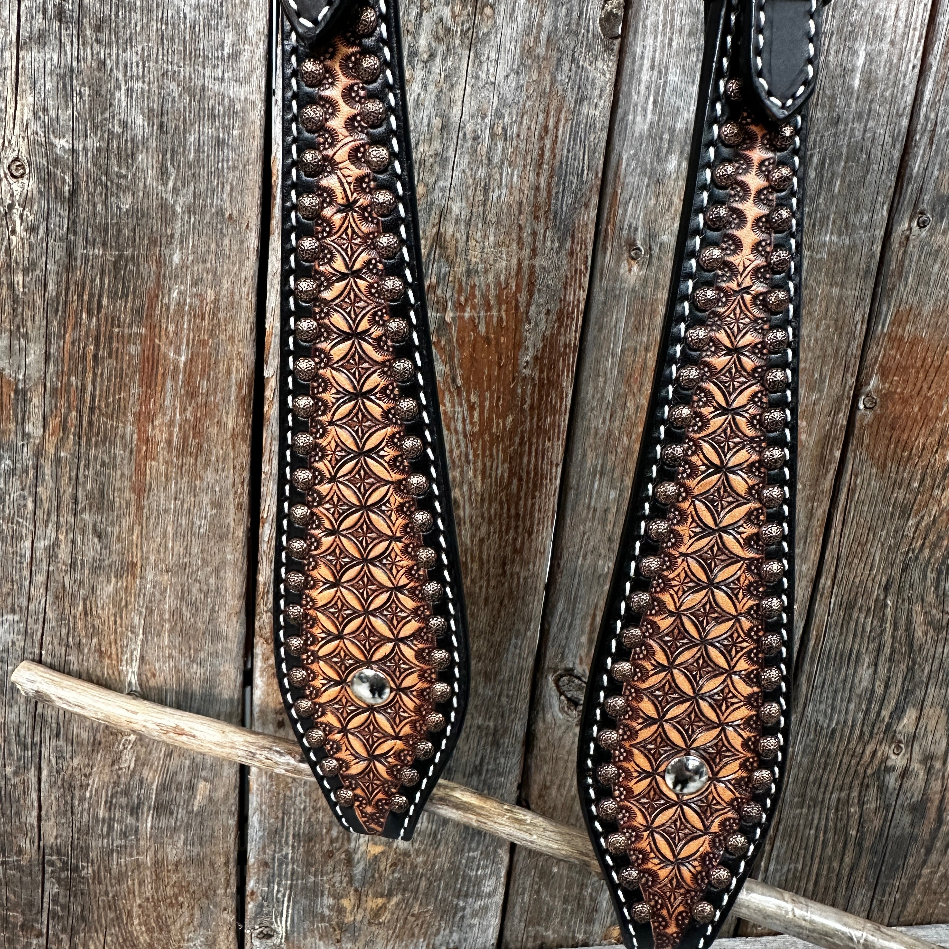 Two Tone Honeycomb One Ear Headstall / Bridle #24330