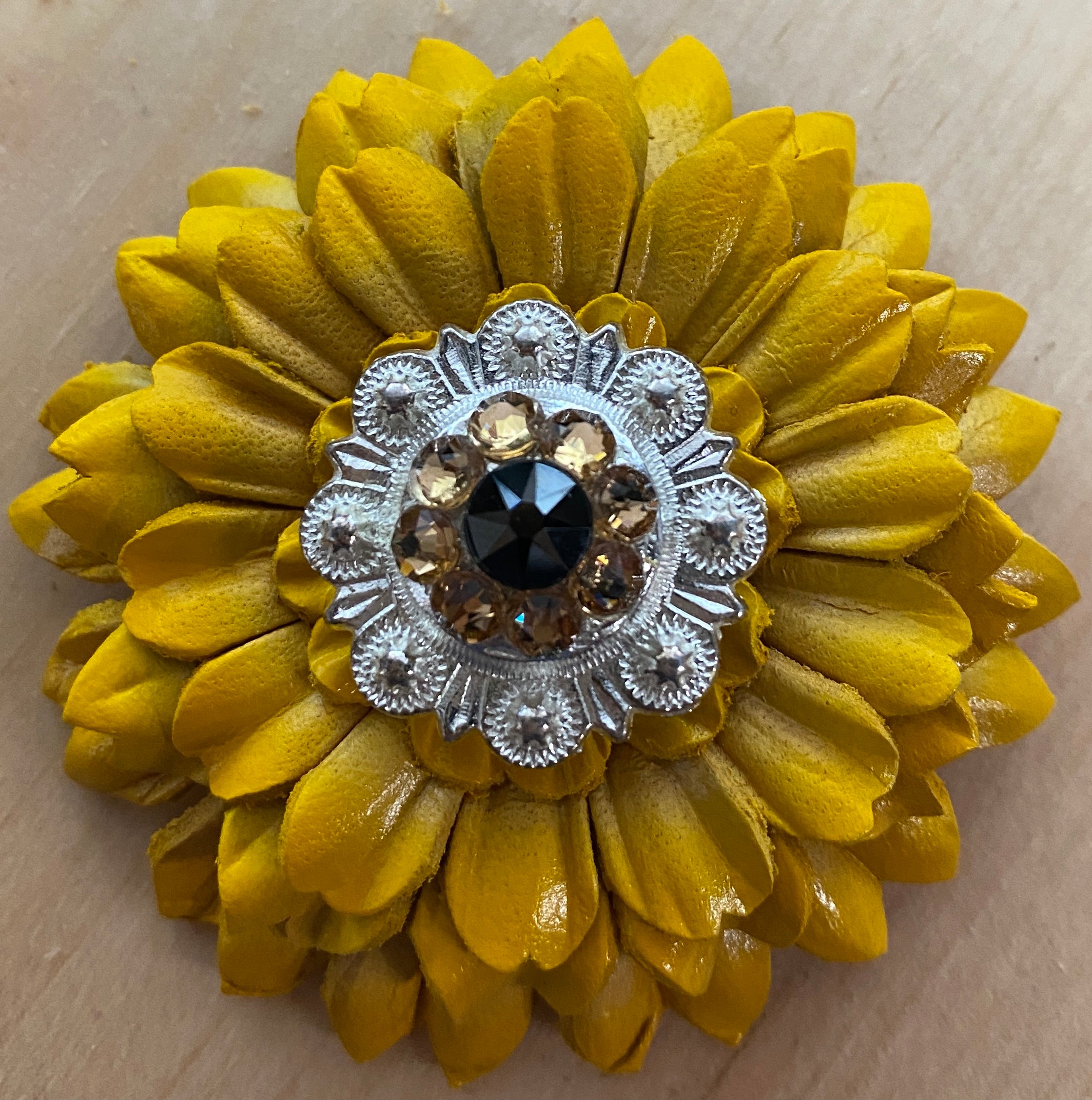 Yellow Daisy Leather Flowers - 1