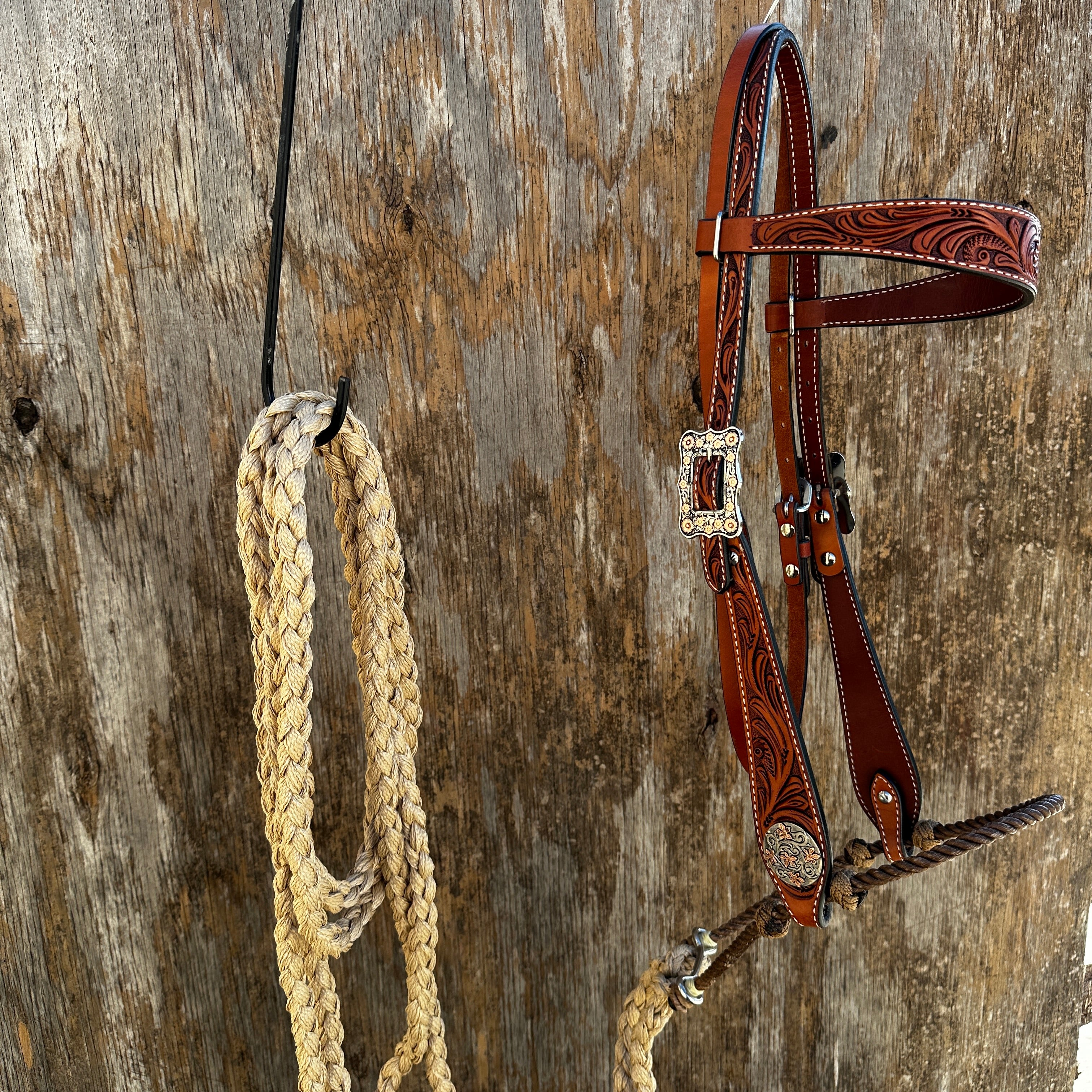Floral Tooled Buckaroo Loping Hackamore #LHK102