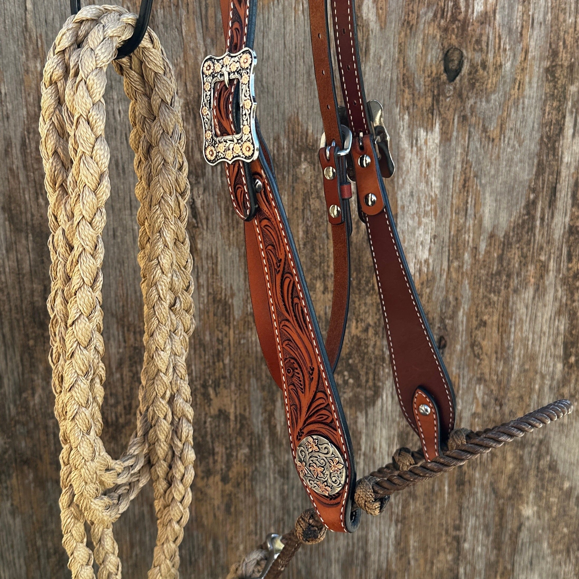 Floral Tooled Buckaroo Loping Hackamore #LHK102