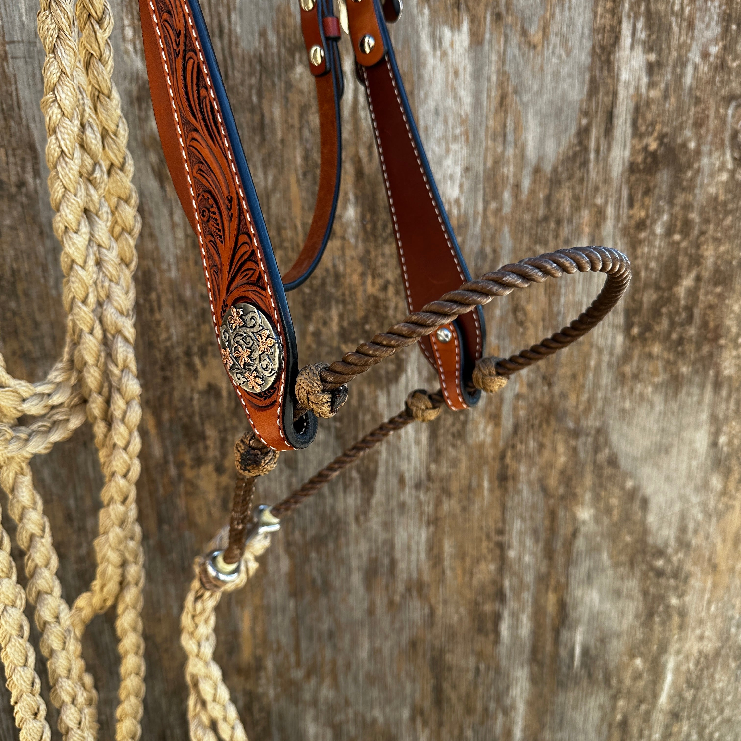 Floral Tooled Buckaroo Loping Hackamore #LHK102