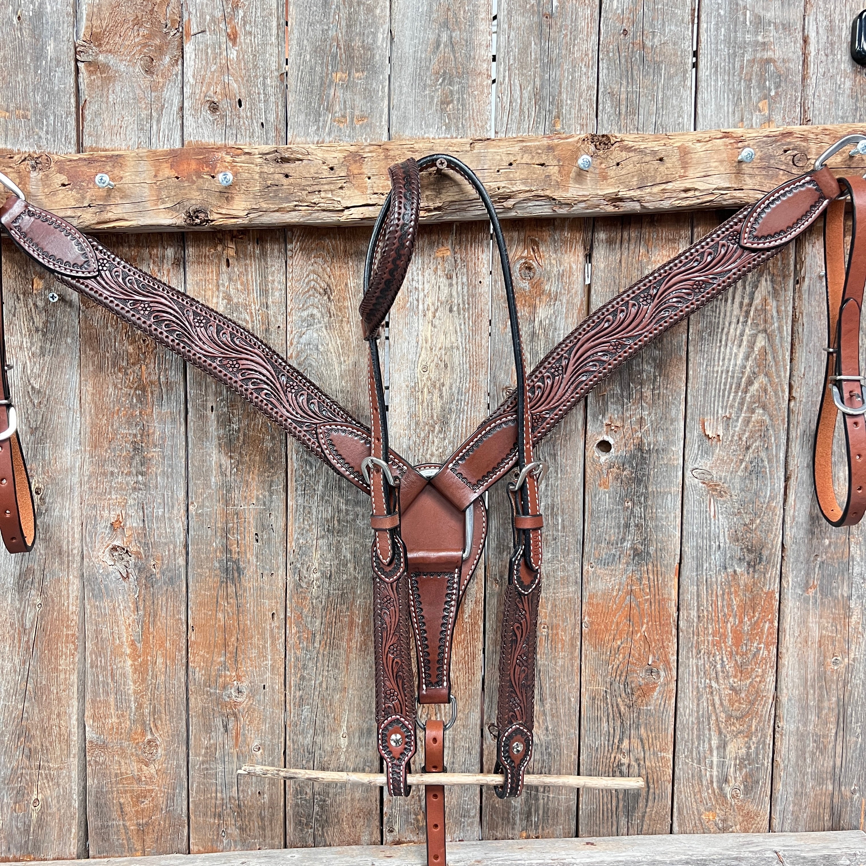 Dark Oil Braided Browband/One Ear Breastcollar Tack Sets