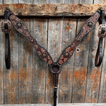 Flower Power and Chocolate Browband/One Ear Headstall & Breastcollar Tack Set #BBBC588