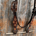 Flower Power and Chocolate Browband/One Ear Headstall & Breastcollar Tack Set #BBBC588