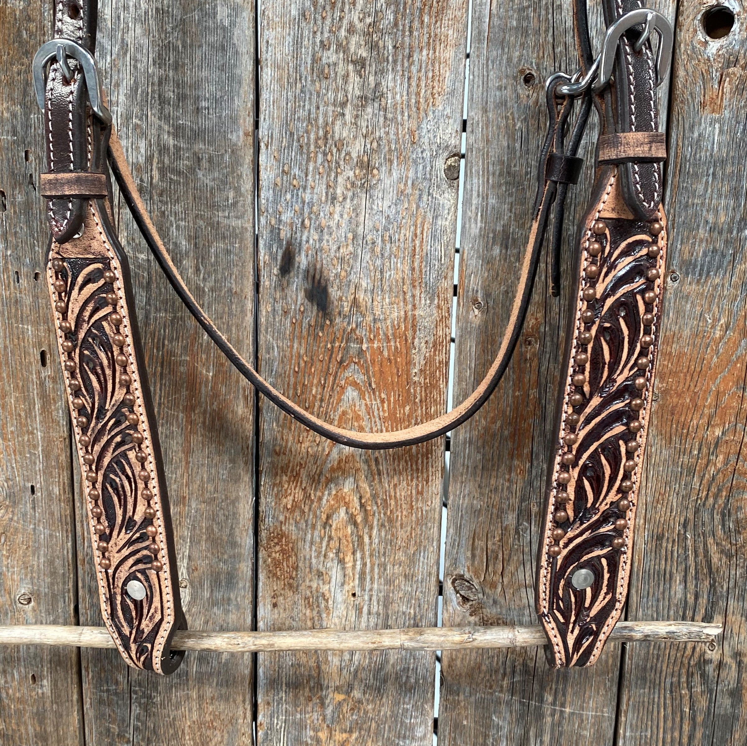 Brushed Chocolate Copper Browband Headstall #ST200