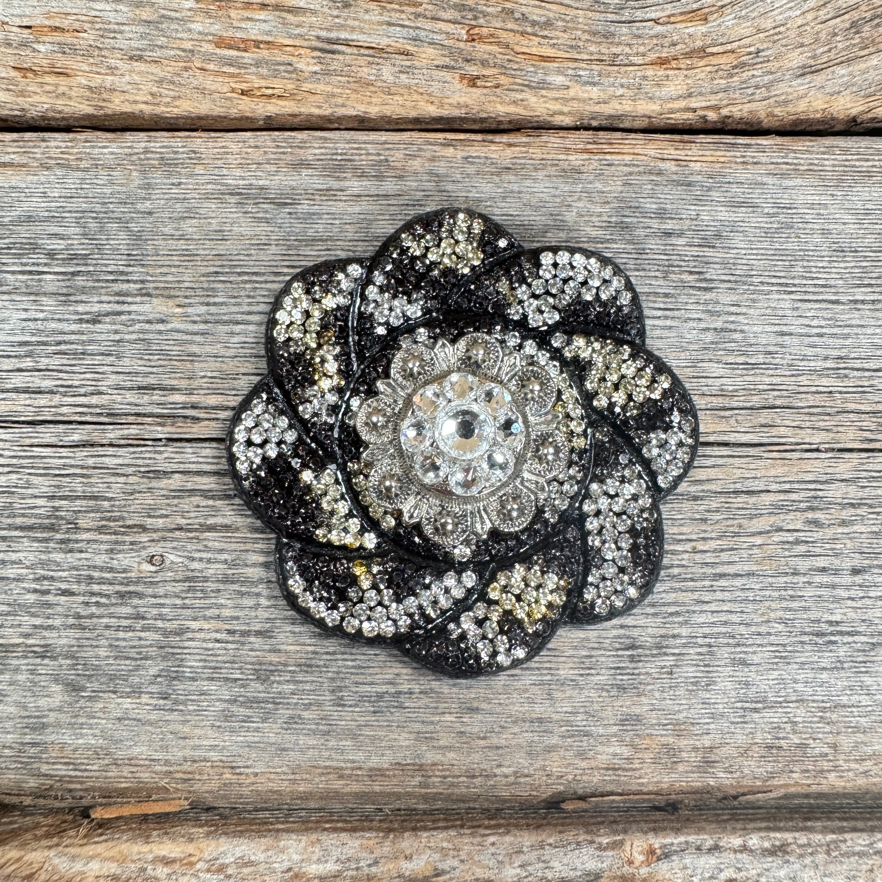 Cheetah Flower Rhinestone Rosette - Assorted Conchos