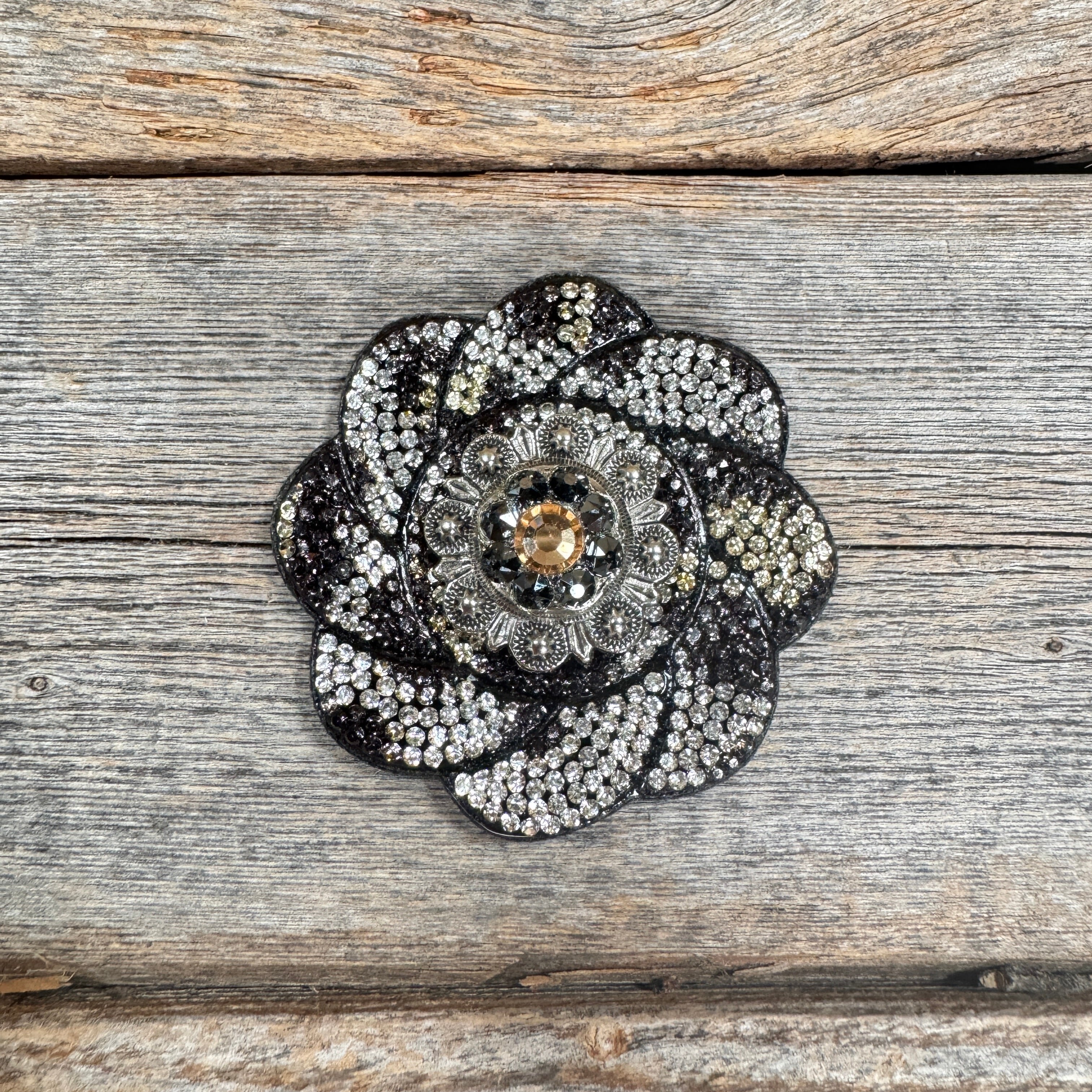 Cheetah Flower Rhinestone Rosette - Assorted Conchos