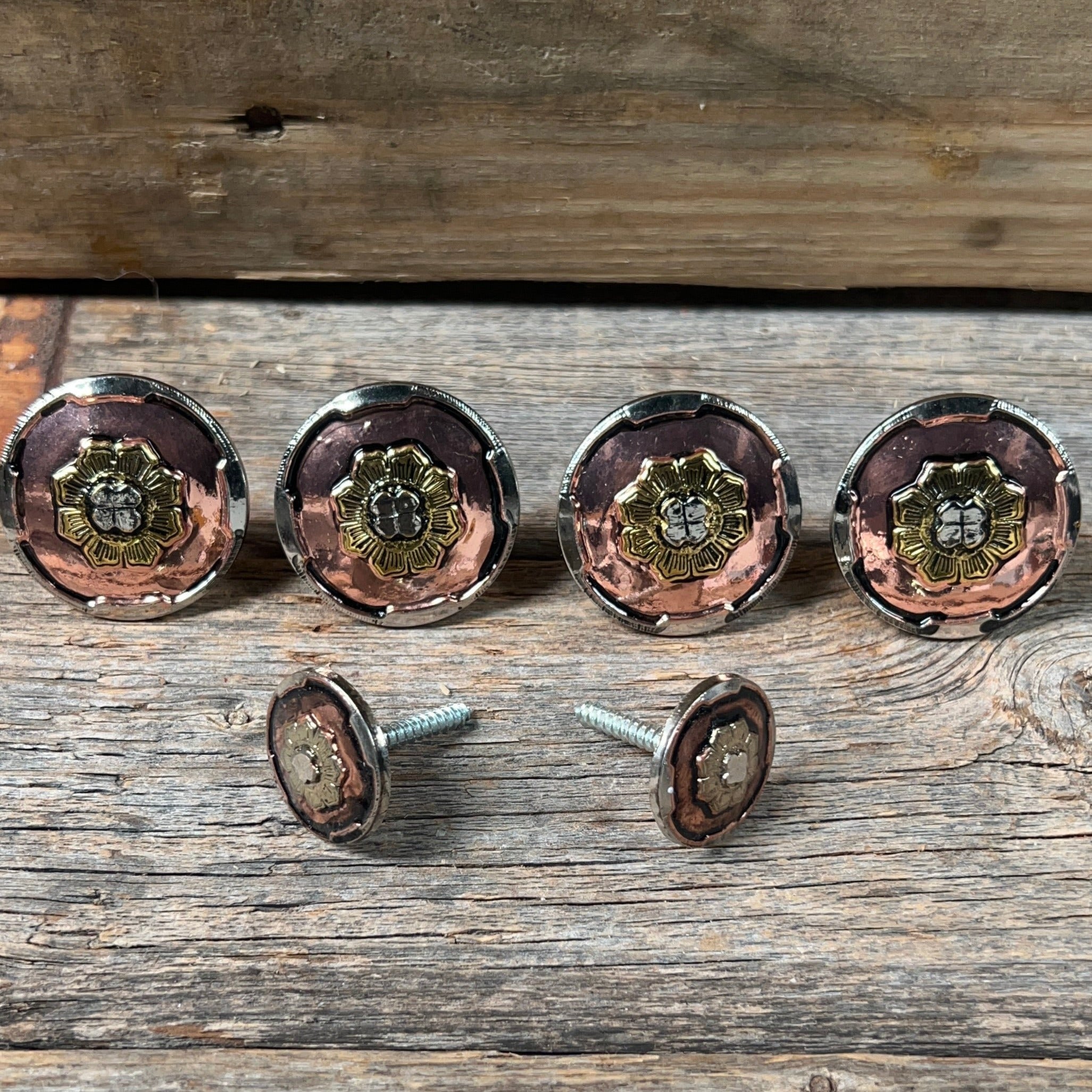 Copper & Gold Flower Saddle Set SSW192