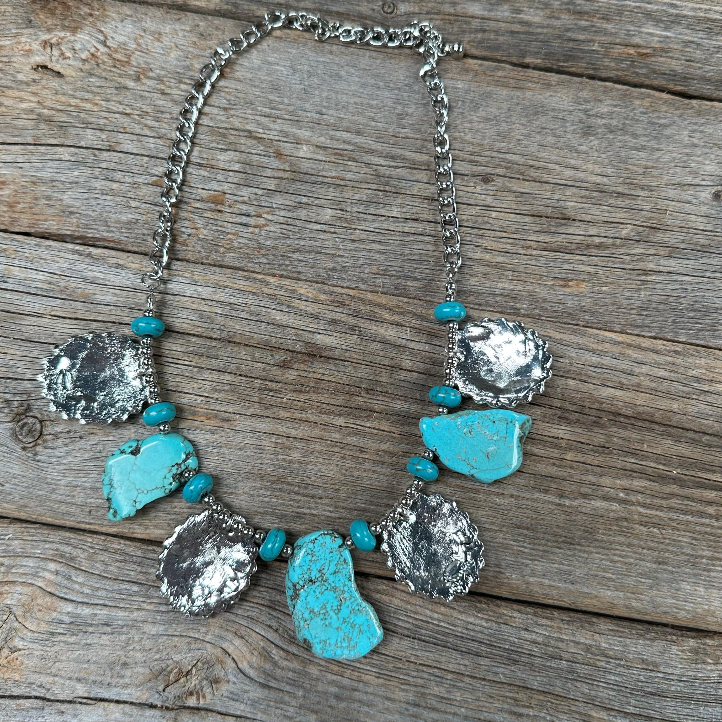 Chunky Turquoise Jasper Necklace - Betsy Simpson