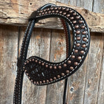 Dark Oil Honeycomb Tooled with Copper Dots Tack Sets - RODEO DRIVE