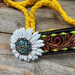 Yellow Mule Tape Halter - White and Lime #MT213 - RODEO DRIVE