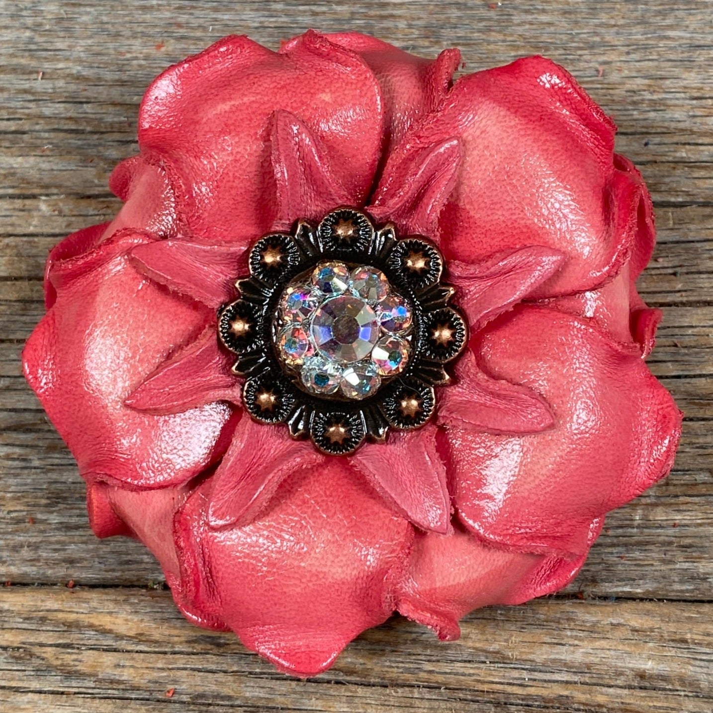 Pink Gardenia Leather Flowers - 1