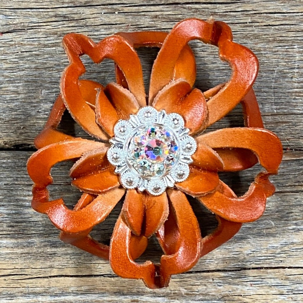 Orange Lotus Leather Flowers - 1