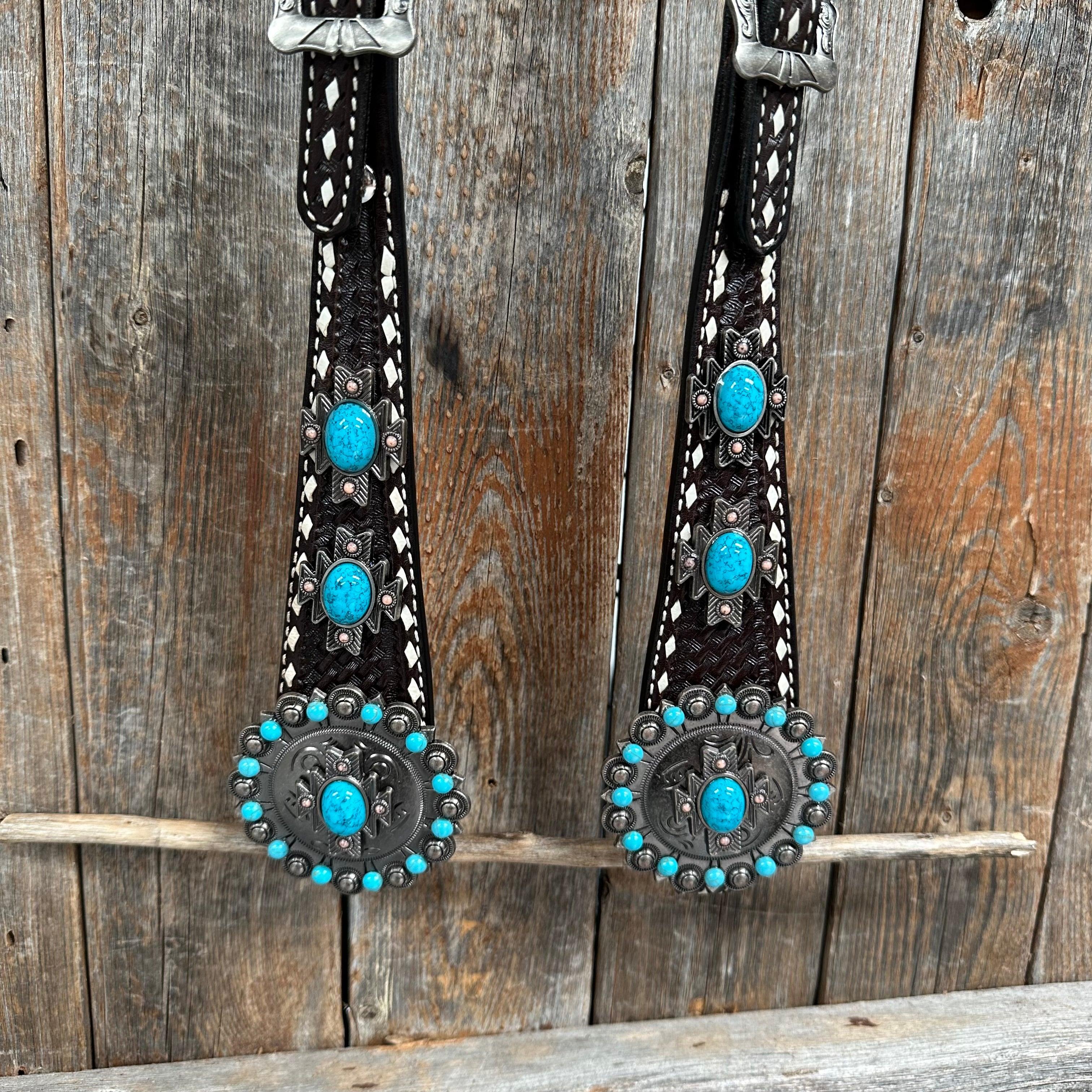 Buckstitch Southwest Turquoise Headstall / Bridle #OE119 - RODEO DRIVE