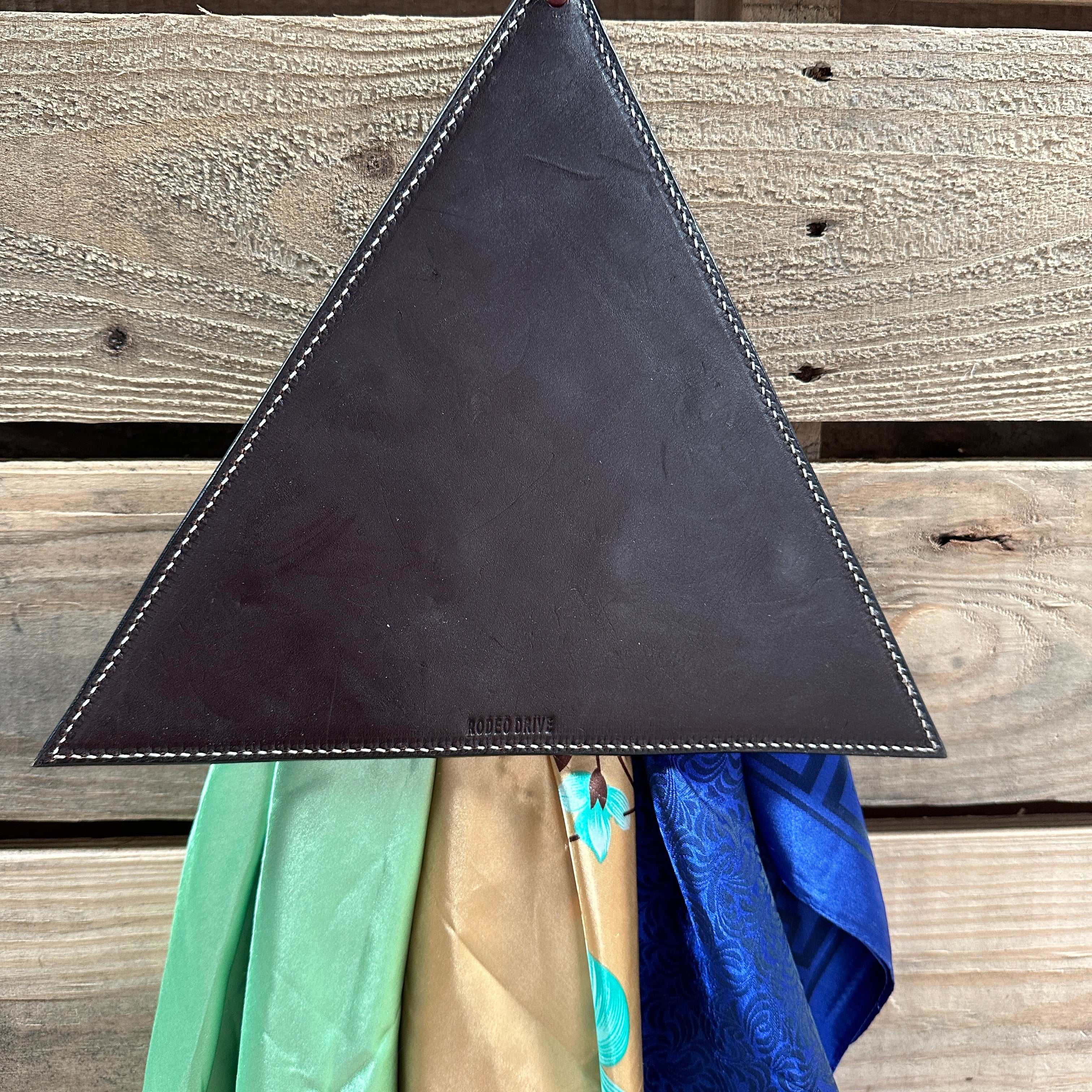 Basketweave Triangle Leather Wild Rag Hanger #WRHBW