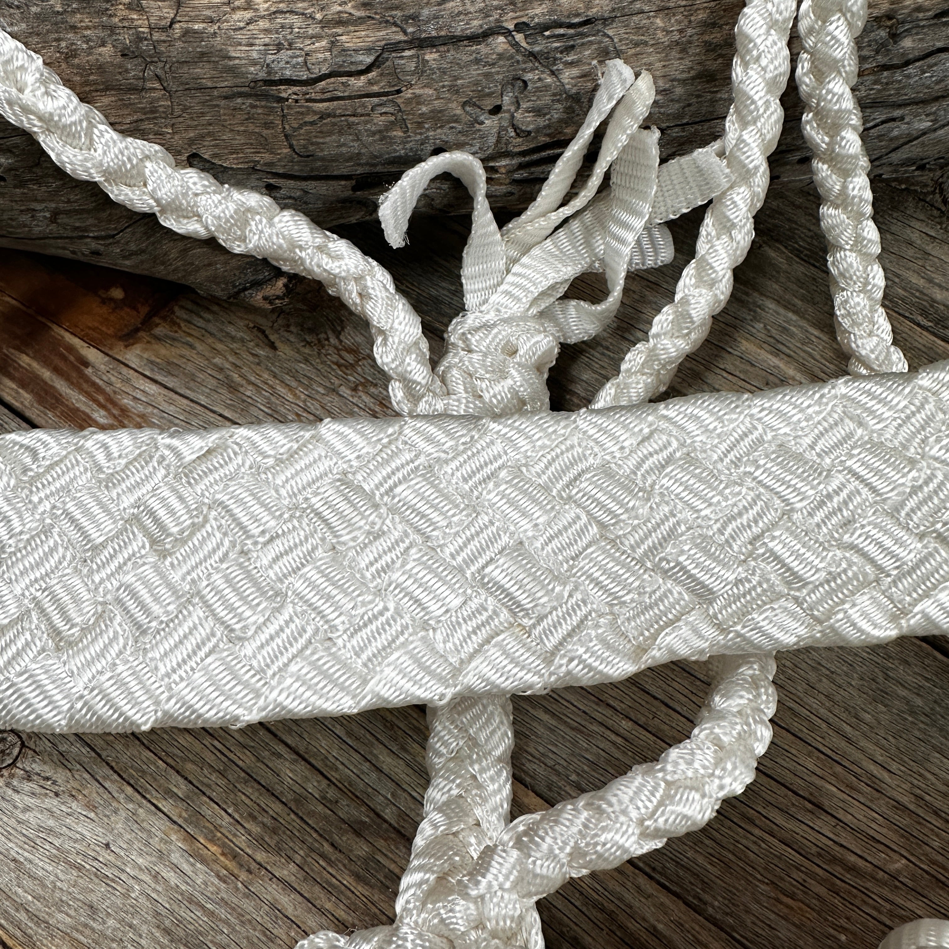 White Flat Braided Mule Tape Halter