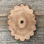 Fuchsia Cabochon Stone - Leather Rosette Options