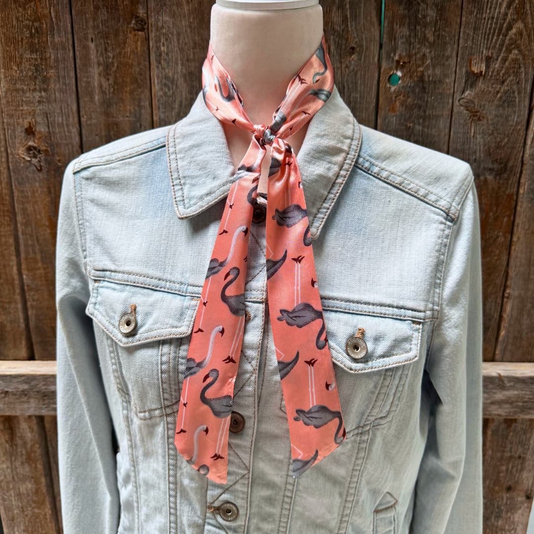 Pink Flamingoes  Wild_Rag_Scarf_for_NFR_Cowgirls_Rodeo_Drive_Conchos