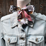 Pink Wagon Wheels Wild_Rag_Scarf_for_Cowgirls_Rodeo_Drive_Conchos