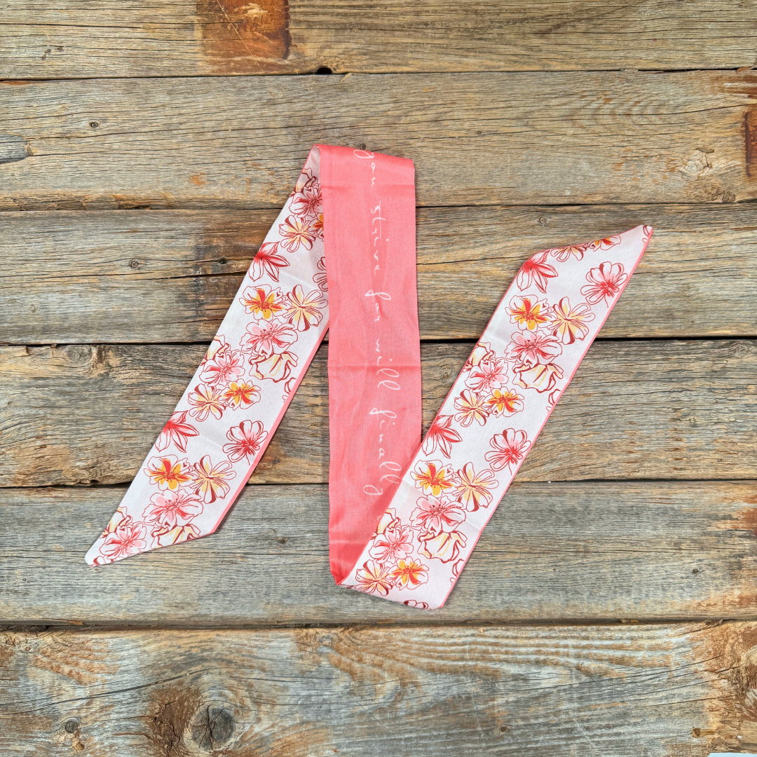 Pink floral Western_Wild_Rag_Scarf_for_Cowgirls_Rodeo_Drive_Conchos