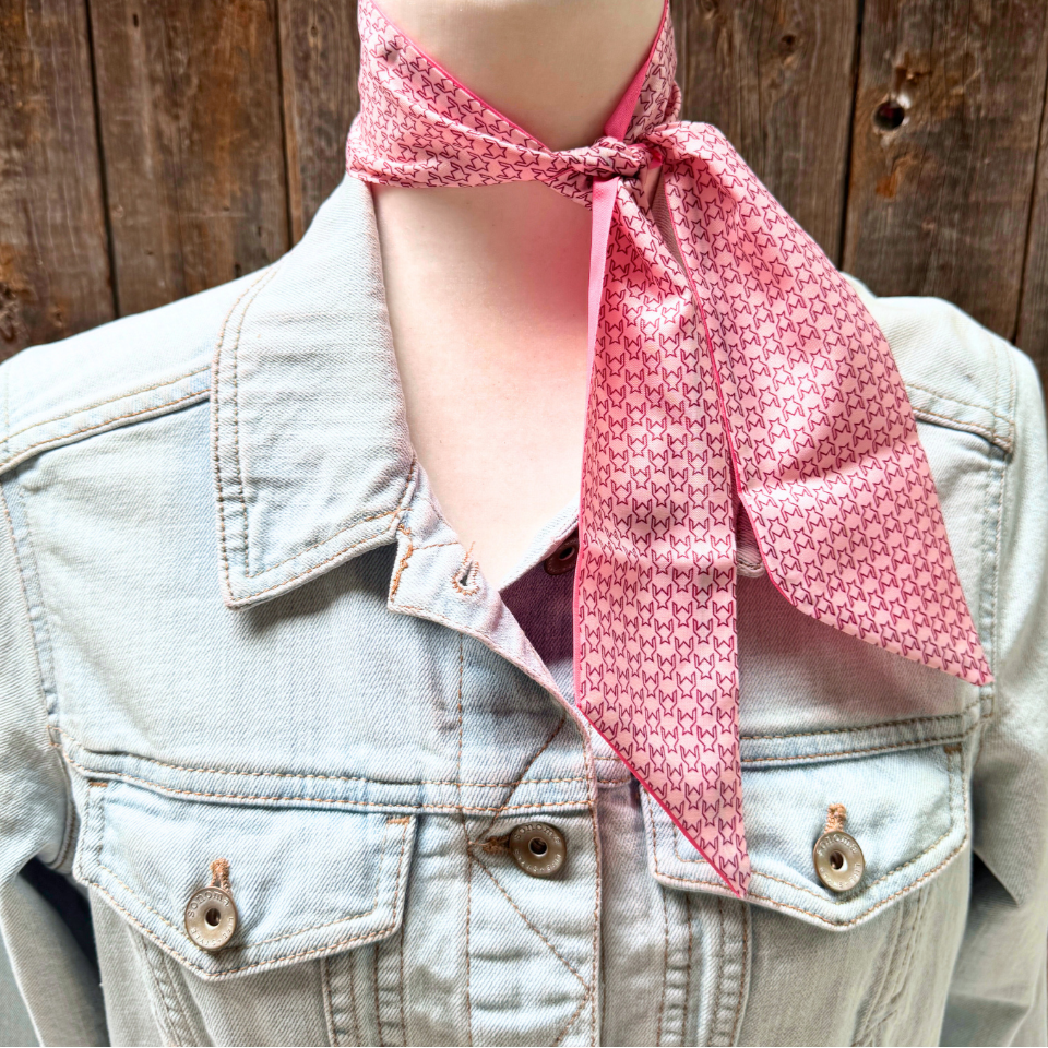 Pink pattern Wild_Rag_Scarf_for_NFR_Cowgirls_Rodeo_Drive_Conchos