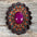 Fuchsia Cabochon Stone - Leather Rosette Options