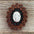 White Cabochon Stone - Leather Rosette Options -