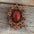 Rust Cabochon Stone - Leather Rosette Options -